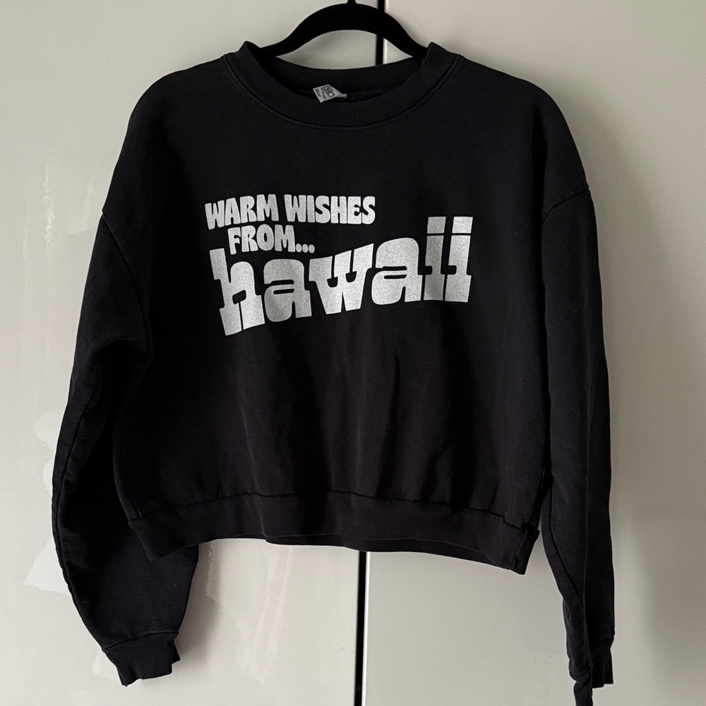 Los Angeles Apparel Black heavyweight Warm Wishes from Hawaii Sweatshirt small